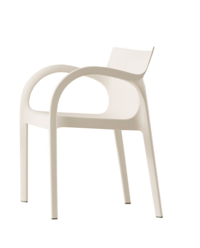 Poppystar Outdoor Chair Stackable Set of 4 Segis white